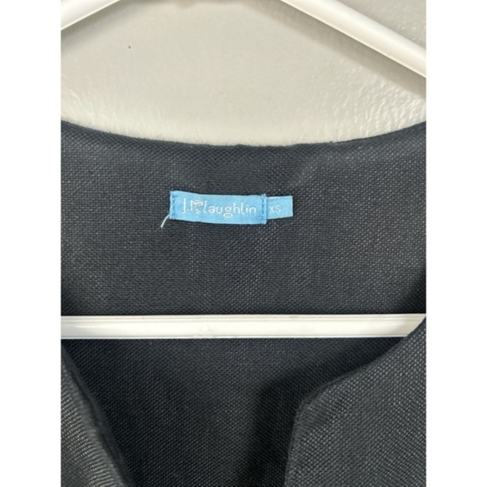 J.‎ McLaughlin Weezie Black Linen Blend Sheath Dress Front Pocket Detail Sz XS - Picture 4 of 10
